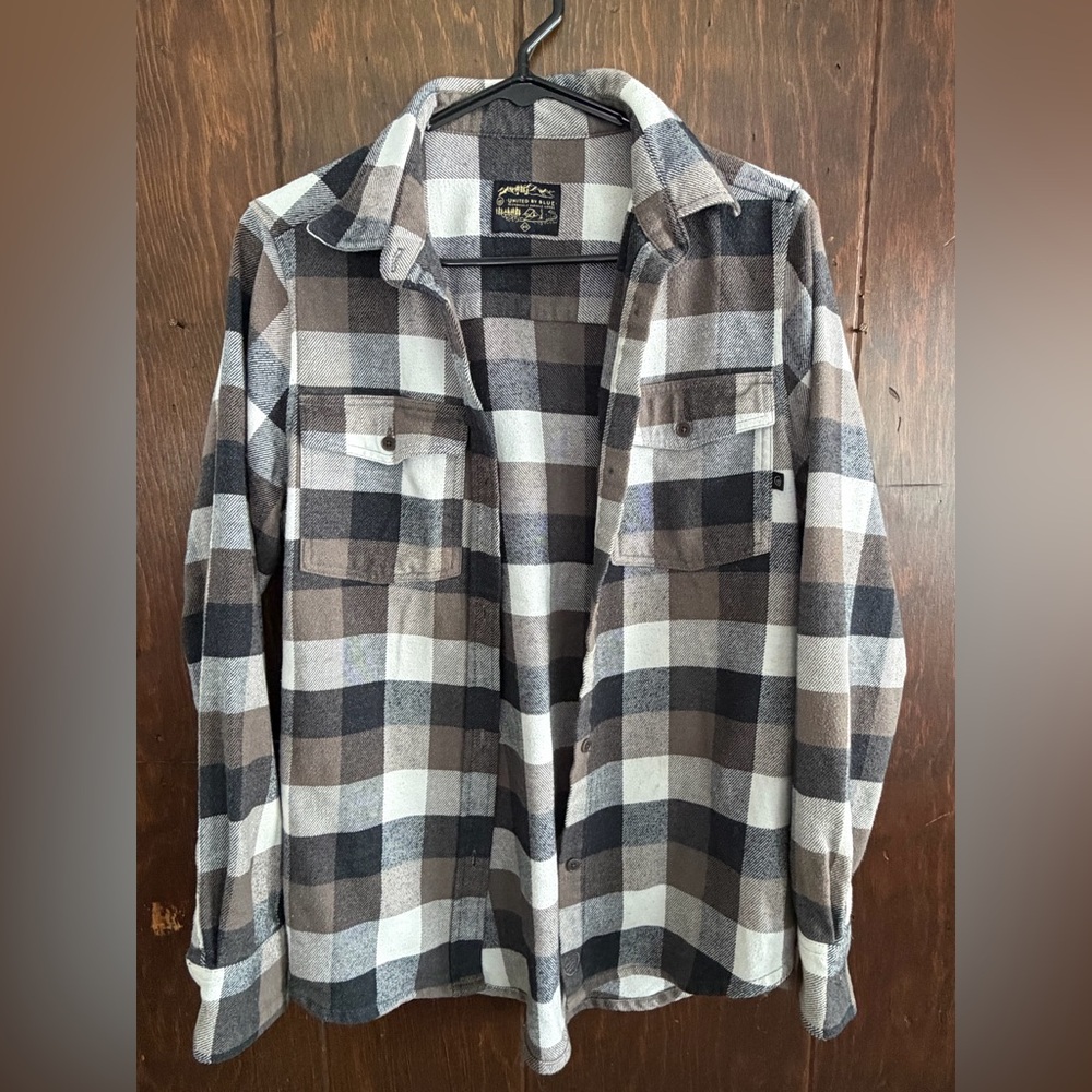 United By Blue Men's Plaid Button Down Shirt - Black, Gray, Brown